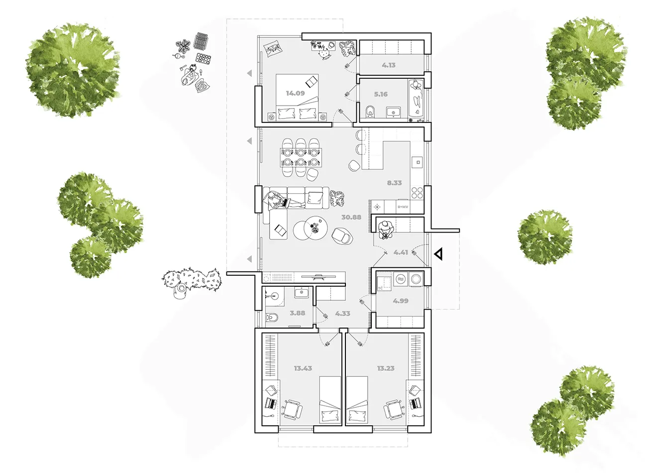 ewi pôdorys domu - pôdorys