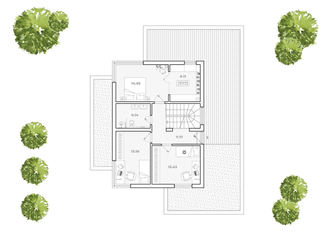 mille pôdorys domu - poschodie