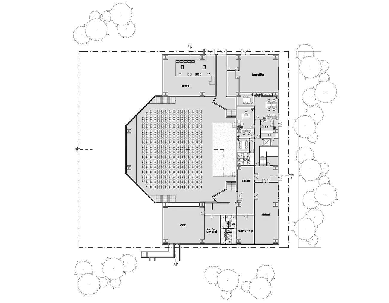 kdhc pôdorys - suterén